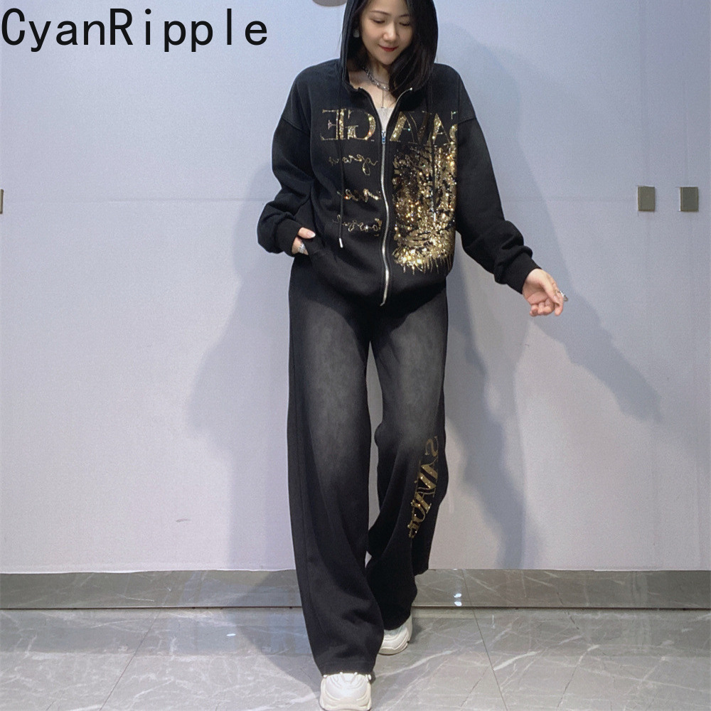 Women'S Fashion Zip Hoodie - Set Felpa con Cappuccio da Donna