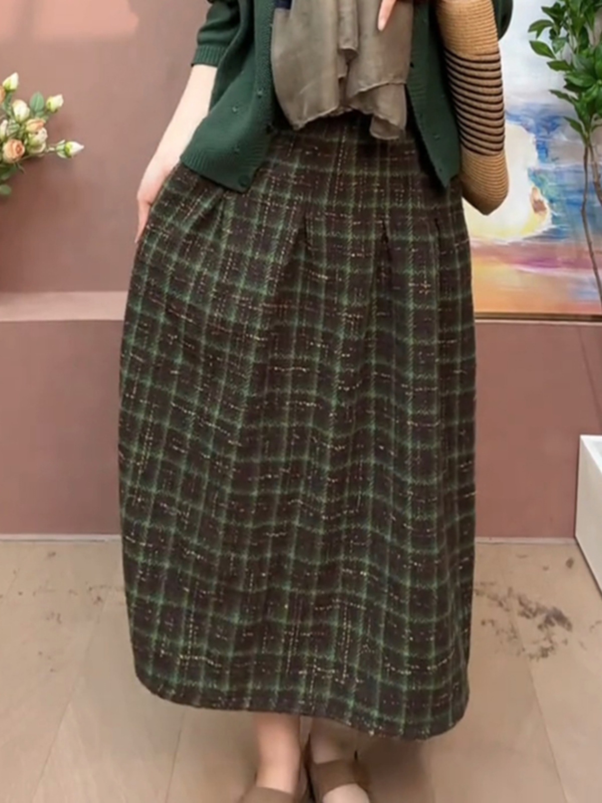 A-Line Skirt Midi - Gonna a trapezio retrò in lana
