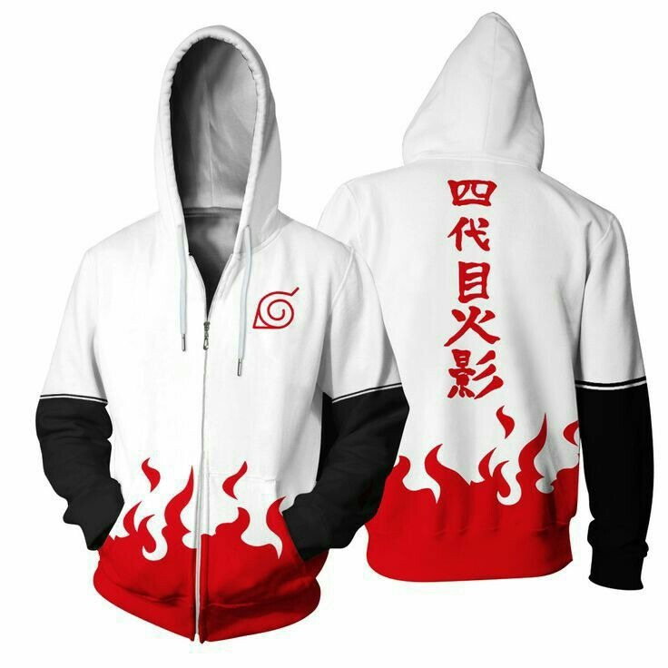 Women'S Fashion Zip Hoodie - Felpa con cappuccio con zip Naruto