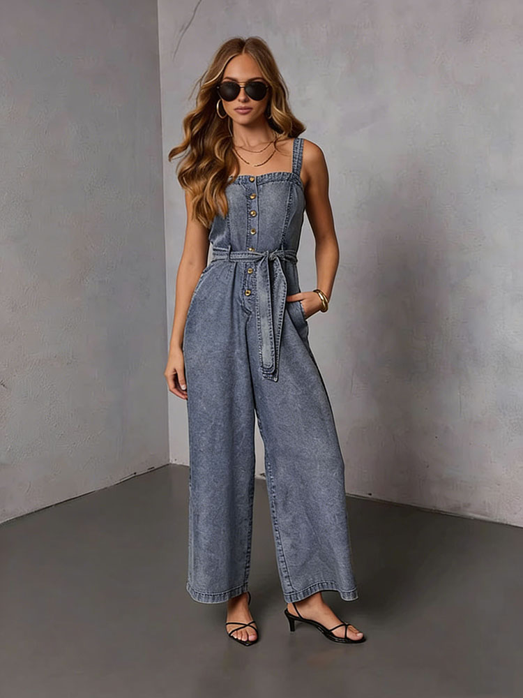 Women'S Fashion Overalls - Tute in denim vintage da donna