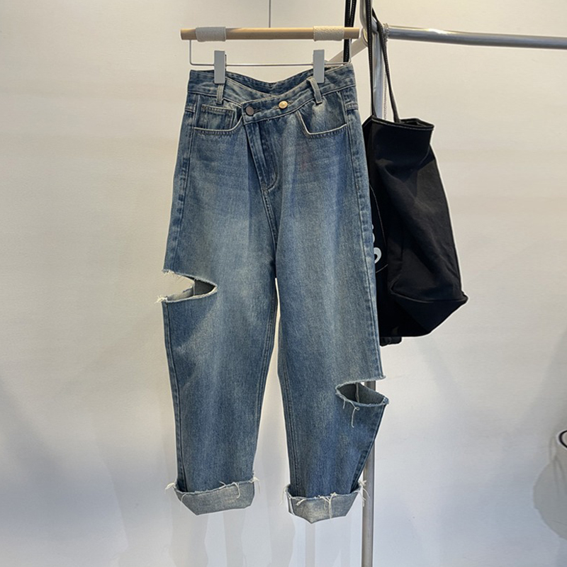 Women Fashion Jeans - Jeans strappati da donna estivi Pantaloni