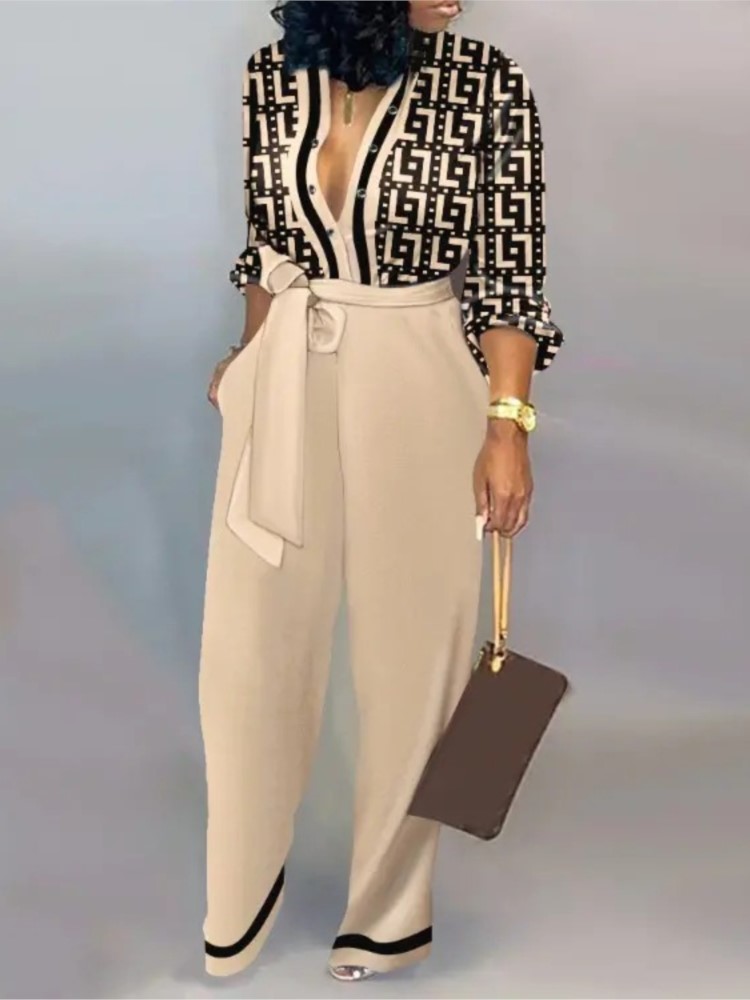 Women'S Fashion Overalls - Tuta da donna a maniche lunghe