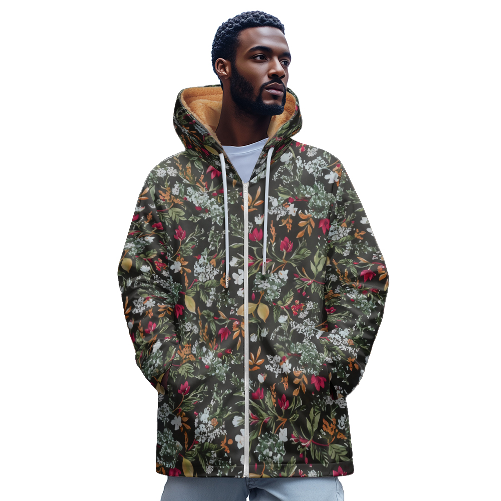 Women'S Fashion Zip Hoodie - Fiore di lusso 3D stampato modello