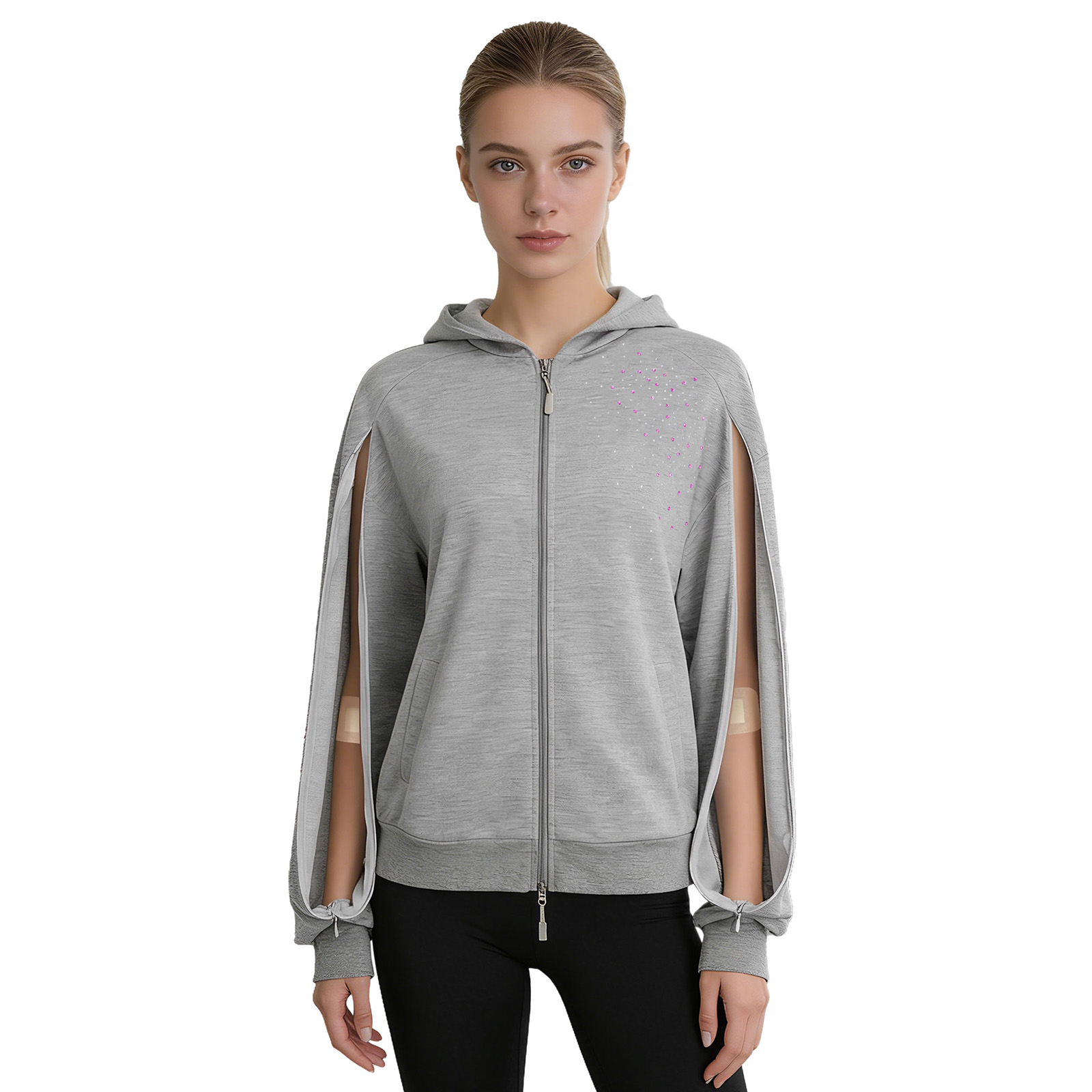 Women'S Fashion Zip Hoodie - Felpa con Zip Integrale per Donna