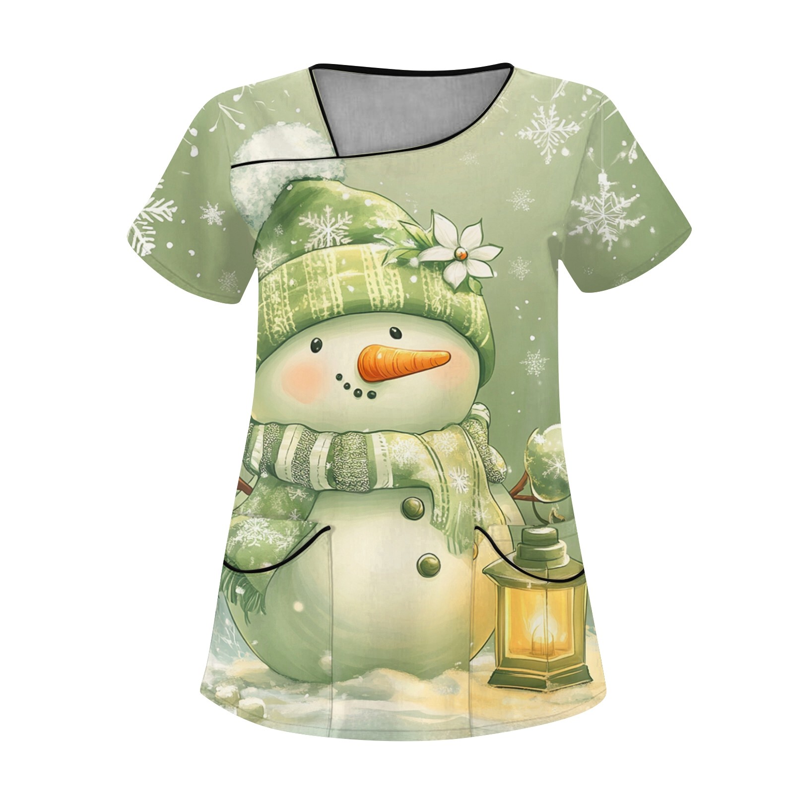 Women'S Fashion Overalls - T-shirt Natale Infermiera Uniforme Scrubs Donna