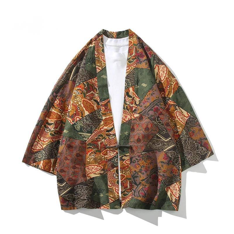 Women'S Fashion Kimono - Stampa stile etnico Yukata Uomo Donna