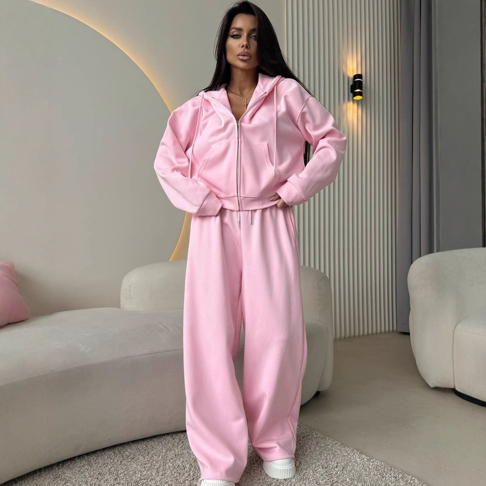Women'S Fashion Zip Hoodie - Set loungewear da donna in due