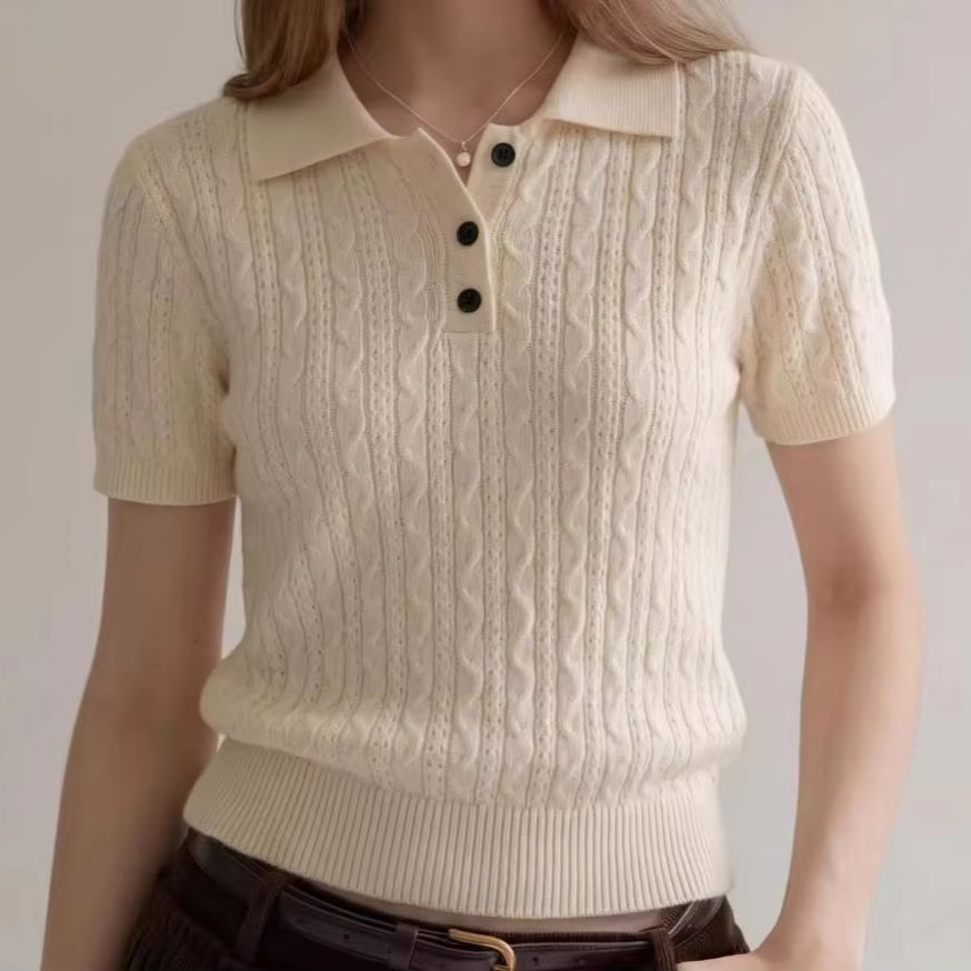 Polo in maglia a trecce stile  - Women Fashion Styles recensione e prezzo