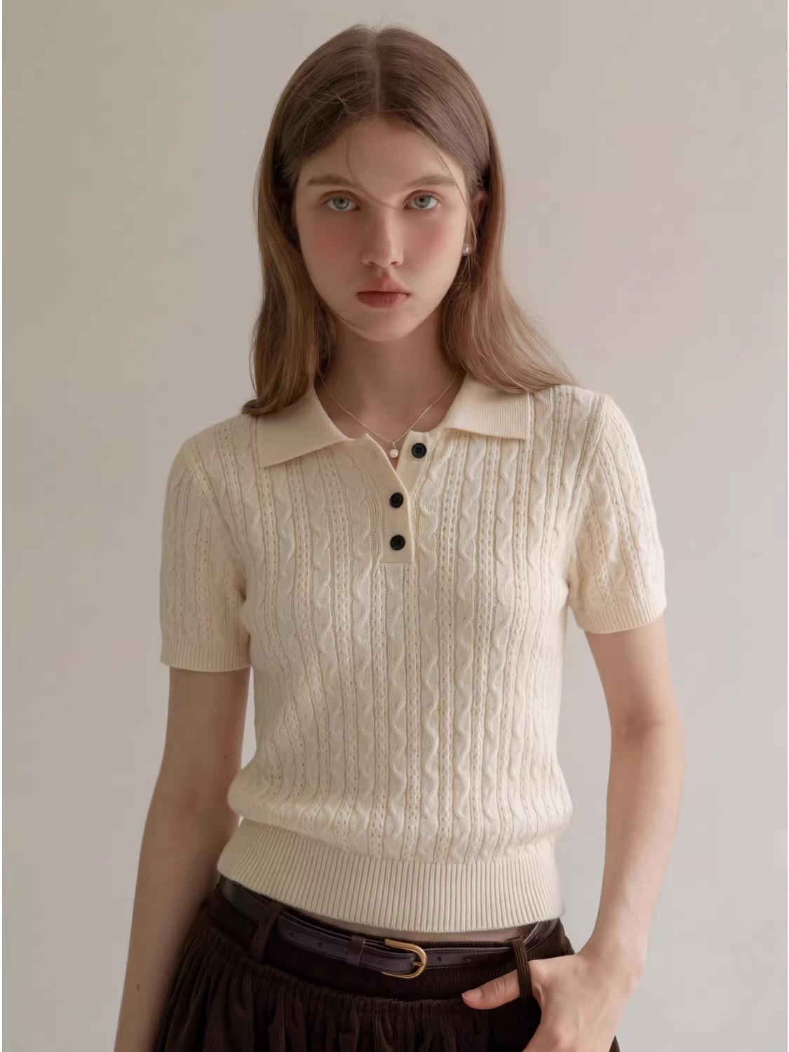 Polo in maglia a trecce stile  - Women Fashion Styles recensione e prezzo