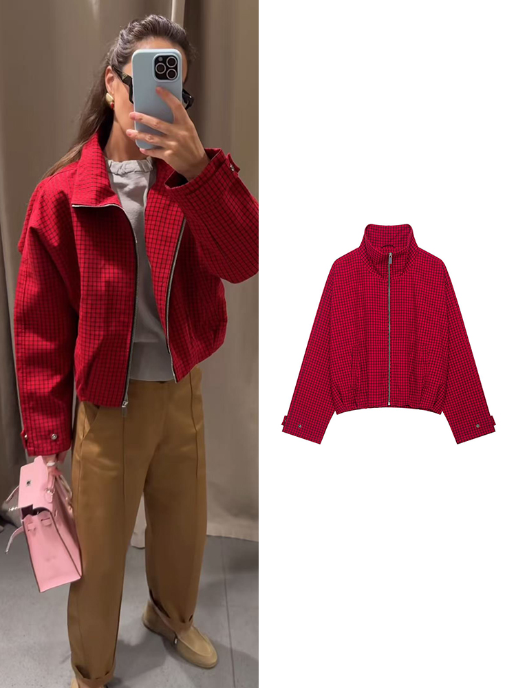 Giacca Bomber a Quadri da Donn - Women'S Fashion Bomber Jacket recensione e prezzo