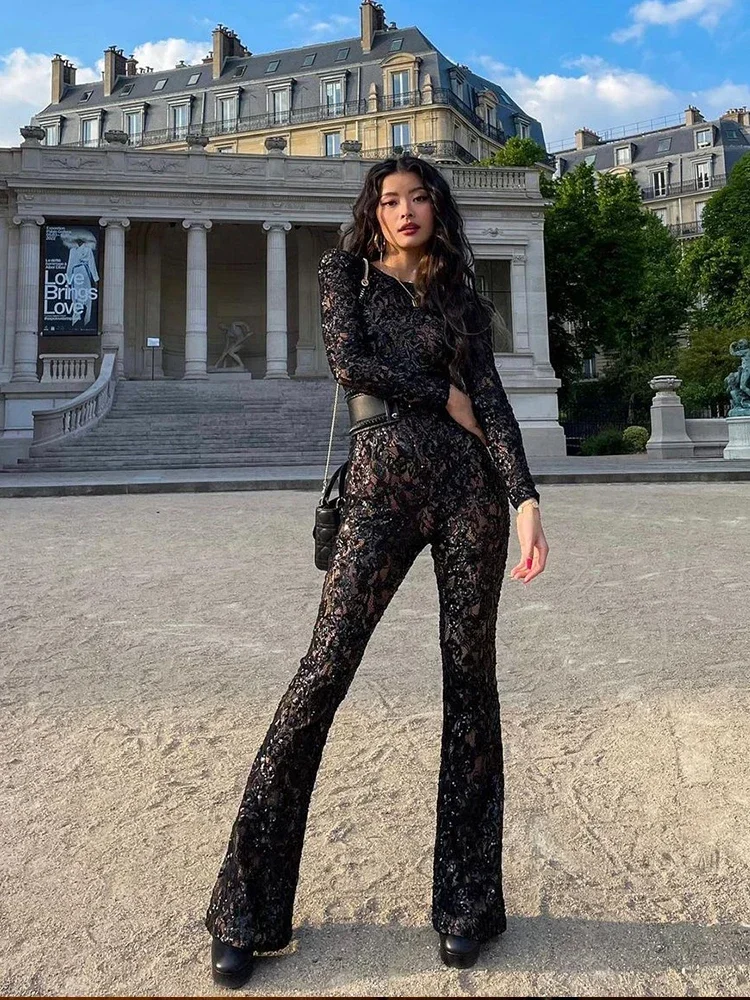 Tuta con paillettes in pizzo m - Women'S Fashion Overalls recensione e prezzo
