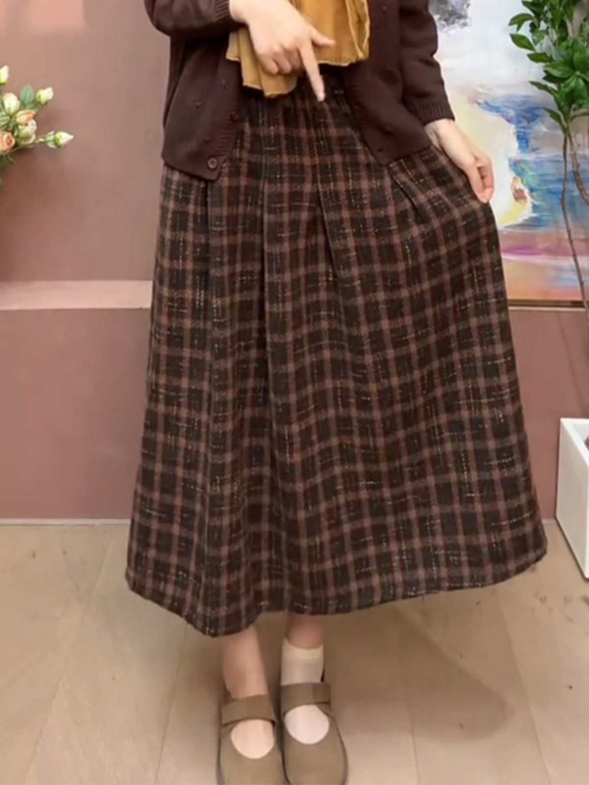 Gonna a trapezio retrò in lana - A-Line Skirt Midi recensione e prezzo