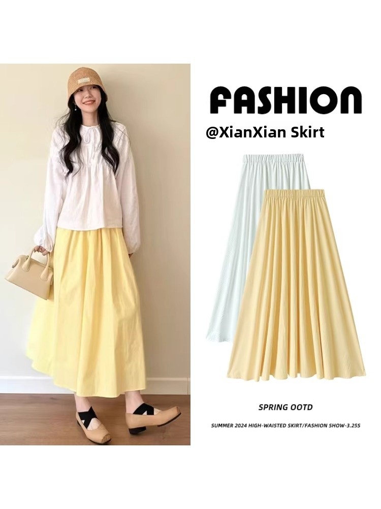 Gonna midi gialla a trapezio p - A-Line Skirt Midi recensione e prezzo