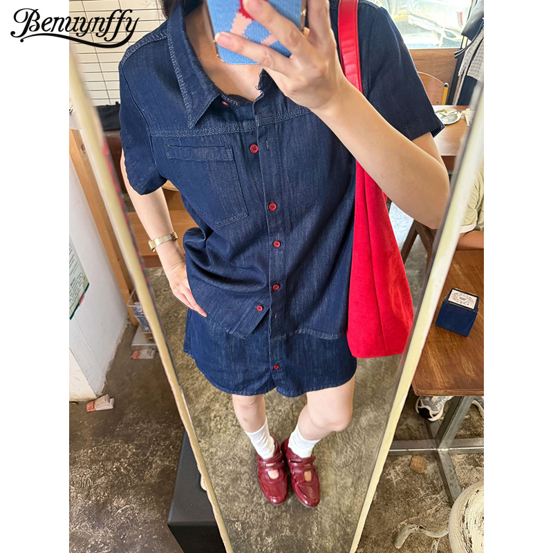 Camicia in denim a maniche cor - Women Fashion Jeans recensione e prezzo