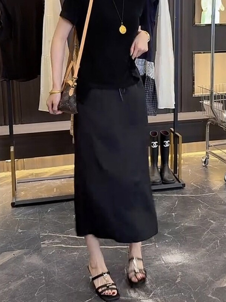 Gonna midi a trapezio in raso  - A-Line Skirt Midi recensione e prezzo