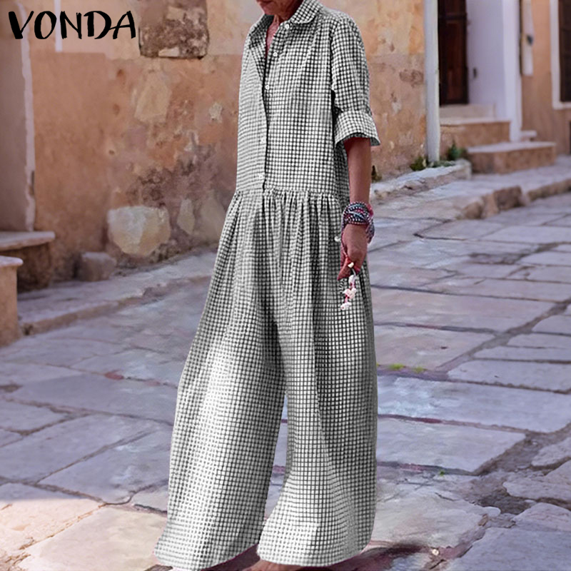 Plus Size 5XL VONDA Tute vinta - Women'S Fashion Overalls recensione e prezzo